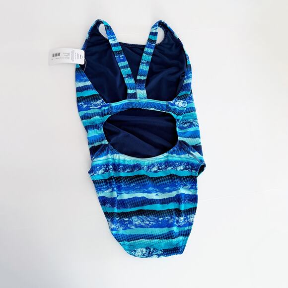 [Sporti] Wide Strap Blue Deepwater Racerback Competition Swimsuit NWT Size 40 - Picture 4 of 13